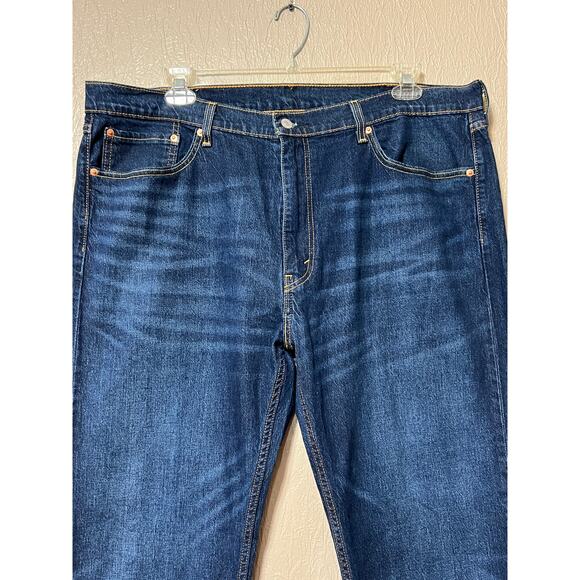 Levi Straus 505 Men's Blue Denim Straight Legs Jeans Pants Cotton Mid Rise 42x32 - Picture 7 of 13